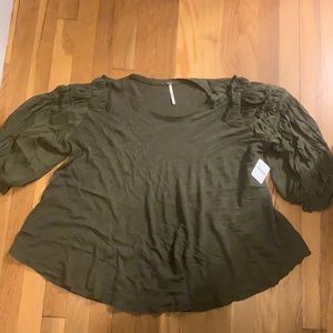 NWT Army green free people top size small